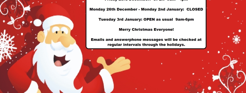Cheltenham Chiropractic Clinic opening hours Christmas 2022