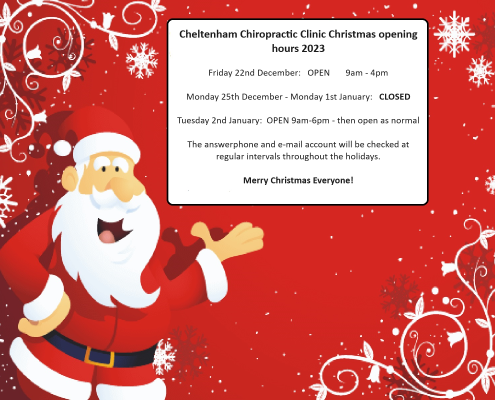 Cheltenham Chiropractic Clinic Christmas opening hours 2023